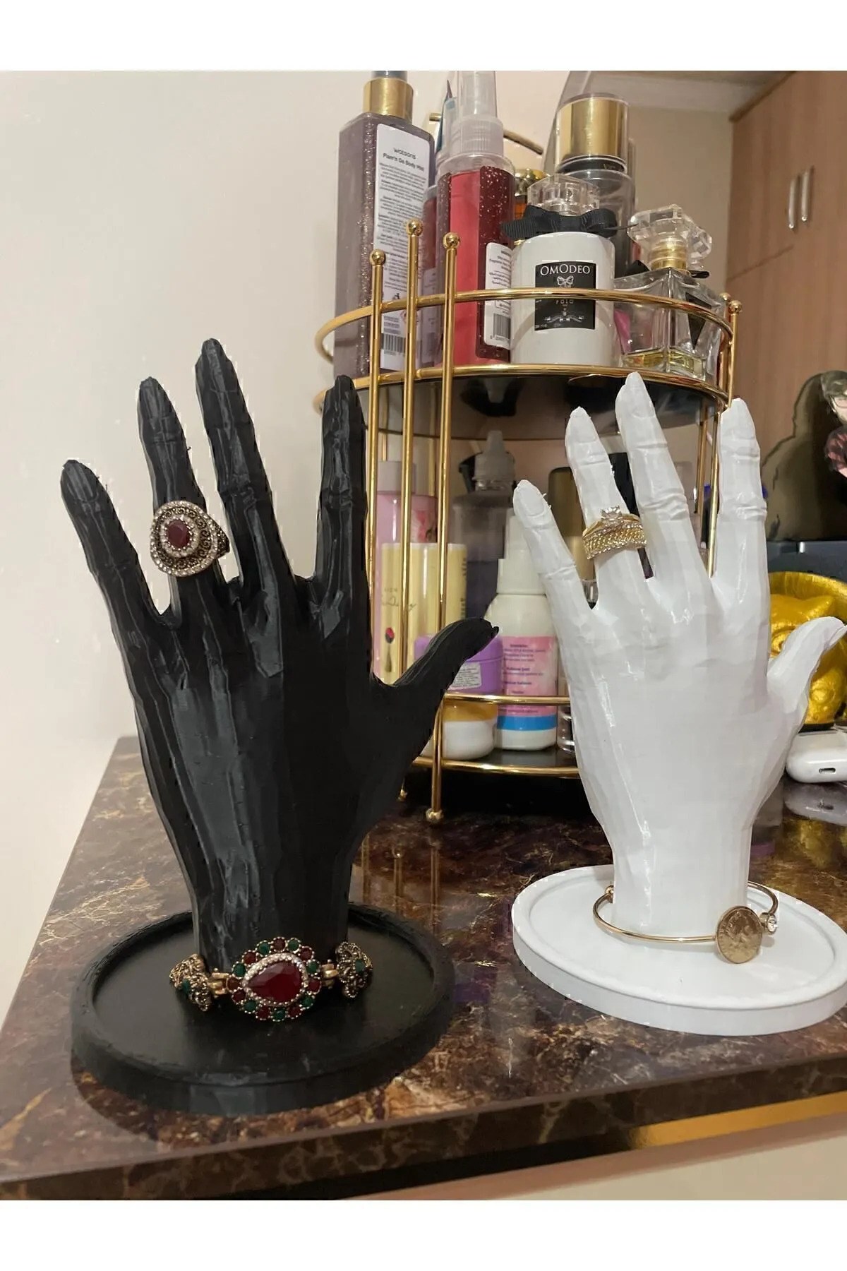 Dekoratif Takı Organizer Manken Teşhir Standı 20cm Set Şık Makyaj Mücevher Kolye Tasarım Sergi Yüzük