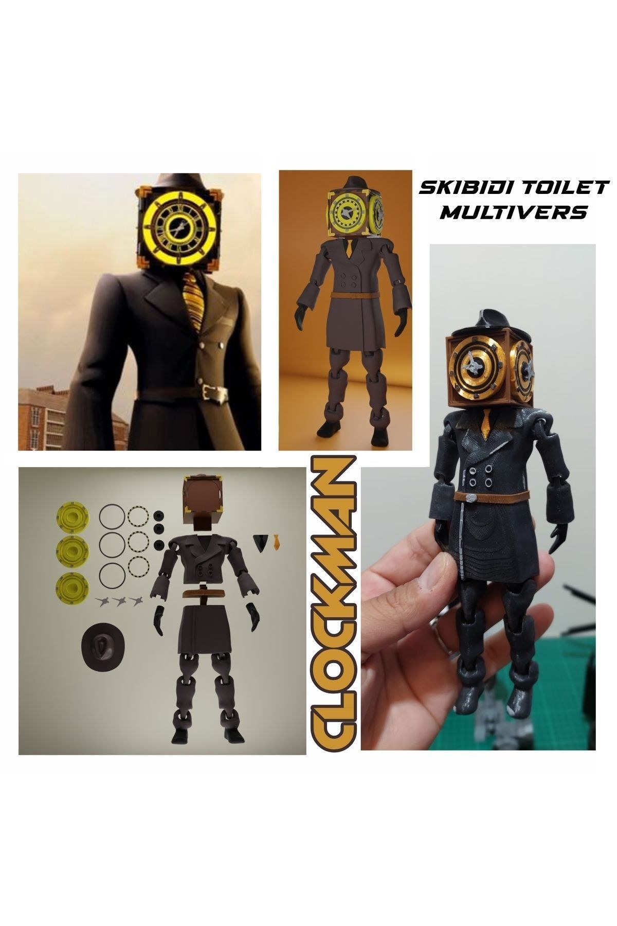 SKIBIDI TOILET MULTIVERSE - CLOCKMAN ŞİBİLİ TUVALET SAAT ADAM FİGÜR COSPLAY 15CM CNQRXVGB4311